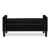 Upholstered Tufted Button Storage Bench with nails trim,Entryway Living Room Soft Padded Seat with 68033882
