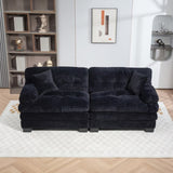 Two-seat Sectional Sofa Modular Deep Seat Sofa Couch Chenille Sofa Sleeper Comfy Upholstered W676P278756