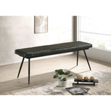 Espresso and Black Tufted Cushion Side Bench B062P153581