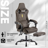 Gaming Chair, Video Game Chair with Massage Lumbar Support and Footrest, Comfortable Ergonomic W2367P288670