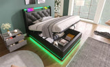 Twin size Upholstered, 360 surround LED function, Buttons/Apps/Remote Control, hydraulic storage N736P188805B
