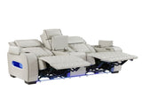1pc Luxurious Power Reclining Loveseat w Center Console Adjustable Headrests Lights Storage Arms USB B011P609102