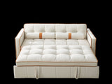 Modern 55.5" Pull Out Sleep Sofa Bed 2 Seater Loveseats Sofa Couch with side pockets, Adjsutable W119368699