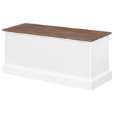 ZUN Brown and White 3-Drawer Storage Bench B062P153578