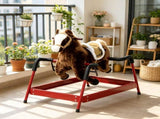 Dark Brown Interactive Kids Ride on Horse Spring Rocking Horse with Sounds, Plush Soft Feel Animal 86854924