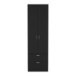 ZUN Vico 76" High Armoire Wardrove Closet with 2 Drawers, Double Door Cabinet , One Shelf and Hanging B200P188837