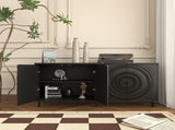 Modern Black Wood Sideboard Buffet Accent Bedroom Media Hallway Curio Kitchen Hutch Storage Cabinet W2263P207530