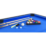 6-ft Pool Table with Table Tennis Top - Black with Blue Felt W465137248