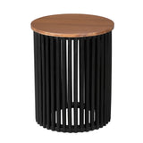 ACACIA SOLID WOOD SIDE TABLE,NATURAL & BLACK COLOR N770P269894N