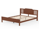 Full Size Platform Bed with Tall Headboard, Solid Bamboo-made Bed with Support Slats, Full Bed W5316P483992