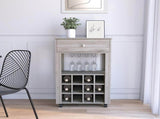DEPOT E-SHOP Margh Bar Cart Drawer, Light Gray B097133242