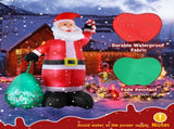 14 FT Lighted Christmas Inflatable Decoration, Giant Inflatable Santa Claus with Large Gift Bag, 34436884