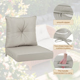Outdoor Deep Seat Cushions for Patio Furniture, Waterproof Replacement Patio Chair Cushions Set of W419P290490