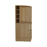 Jakes 42" Tall Corner Bar Cabinet with Eight Wine Bottle Cubbies and Double Door cabinet, Living B200P253729