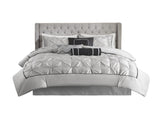 7-Piece King 100% Polyester Pieced Pleated Tufted Comforter Set B035P463170