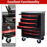 ZUN 7 Drawers Multifunctional Tool Cart with Wheels,Metal Rolling Tool Cart Storage for Garage Workshop W1102P245256