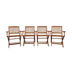 ZUN Foldable Patio Dining Set, 4 Folding Chairs, Indoor and outdoor universal, Teak 38815588