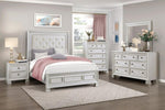 ZUN Classic Luxury Pearl White Finish Chest of 5x Drawers Wooden Bedroom Furniture 1pc, Dart Molding B011P242370