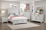 ZUN Classic Luxury Pearl White Finish Chest of 5x Drawers Wooden Bedroom Furniture 1pc, Dart Molding B011P242370