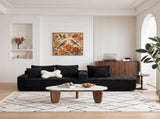 94.06 Inch Right Chaise L Shaped Boneless Cloud Sectional Sofa, Modular Corduroy Couch with Arm W1193P539072
