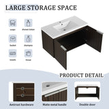 36 Inch Bathroom Cabinet With Resin Sink,Soft Close Doors,Float Mounting Design W999P204953