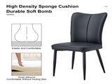 Modern Black PU Chair Set - Two Pieces, The backrest has a vertical and smooth line design.Black W1151P268764