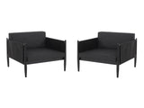 DAWSON OUTDOOR PATIO 2PCS BLACK ALUMINUM CLUB CHAIR N775P247810B