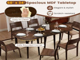 45" Extendable Dining Table Set, 2 Half-Round Tables Convertible to Oval for 4-6 People Walnut 96706784
