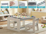 3-in-1 Kids Table & 2 Chairs Set, Double-Sided Chalkboard Whiteboard Activity Table for 28201545