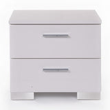 White and Chrome 2-Drawer Nightstand B062P189237