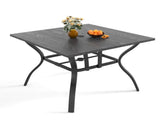 5Piece Outdoor Patio Dining Set, 4 Metal Chairs , 37.8" Square WoodGrain Metal 31405982