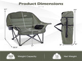 Green Heavy-Duty Folding Camping Chair, PVC Coated 600D Oxford Fabric, X-Shaped Metal Frame & 56523874