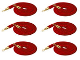 8PCS Velvet Ropes and Posts, 5 ft/1.5 m Red Rope, Stainless Steel Gold Stanchion with Ball Top, Red W3280P326568