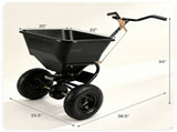Black Heavy-Duty Walk-Behind Broadcast Lawn Spreader, 66 Lbs Capacity Adjustable Flow Control, 90168393