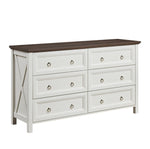 ZUN Farmhouse 6 Drawers Dresser for Bedroom, Wood Rustic Wide Chest of Drawers, Storage Dressers W2393P195491