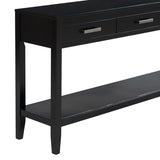 U_STYLE Contemporary 3-Drawer Console Table with 1 Shelf, Entrance Table for Entryway, Hallway, N711P234485B