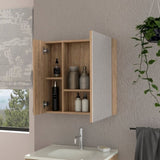 ZUN Kenya Medicine Cabinet, Mirror, Double Door, Four Interior Shelves B128P148728