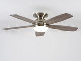 52 Inch 5 PCS Plywood Reversible Blades Ceiling Fan With Light Kit 3 Color , LED, DC 6 Speed ,Remote W3775P369167