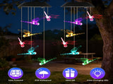 2PCS-Outdoor Solar Wind Chimes, Solar Dragonfly Wind Chimes, Color Changing LED Wind Chime Light, 45297444