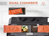 Tumbling Compost Bin Outdoor 360&deg Dual Chamber Rotating Composter 43 Gallon, Orange W2225142613