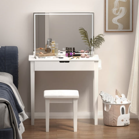 ZUN Vanity Desk Set With Mirror For Makeup, Makeup Table With 1 Drawer Storage Cosmetics, Vanity W760P206124