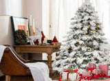 6ft Flocked Scarecrow-Shaped Christmas Tree with 270 Warm White LED Lights, 594 PVC Memory Wire 76273616