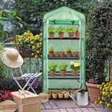 69x49x160cm Black Iron Pipe Pointed Mini Flower Stand With 4 Layers Of Grid, With Zipper Rolling 18889592