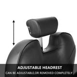 Barber Chair with Round Base and Footrest, PVC Leather Upholstery, ABS Armrests, 10033230