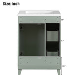 ZUN 24-Inch Bathroom Vanity Cabinet with Ceramic Sink, 2 Drawers, 1 Door WF532034AAF