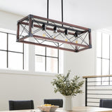 (Same as W1340P155968/L1011-RW) 5-Light Retro Farmhouse Chandelier For Kitchen, Living, Dining W1340P206645