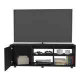 Adel 51" Wide Tv Stand with One Door Cabinet , Four Open Shelves, Cable Management, Living, Tv B070P254801