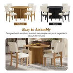 ZUN Modern 5-Piece Round Dining Table Set Pedestal Kitchen Table Set with 4 Upholstered Dining Chairs 51957008