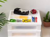 6-Drawer Plastic Storage Cart with Organizer Top and Wheels, Clear/White 88977781