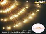 Warm white 6-pack 120 LED 8-mode solar fireworks light, outdoor garden waterproof fireworks light, 62955353